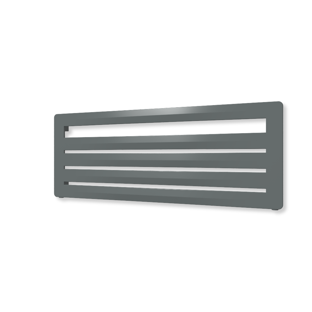 TERMA AERO HG designový radiátor 455 × 1200 mm, Graphite, připojení YL (WGARG045120-KGRPYL)