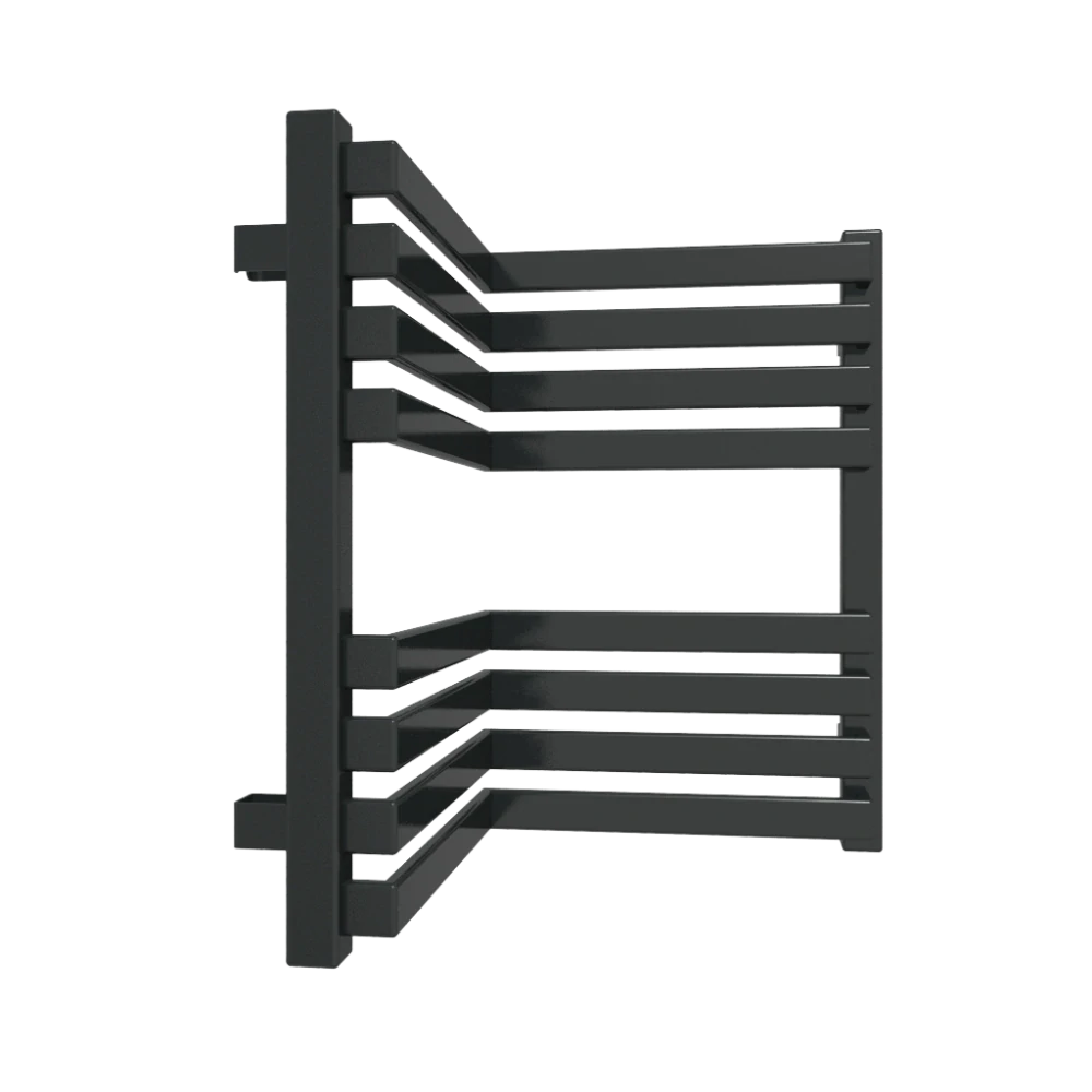 TERMA INCORNER designový radiátor 465 × 350 mm, RAL 9005 mat, připojení SX (WGQIN046035-K9M5SX)