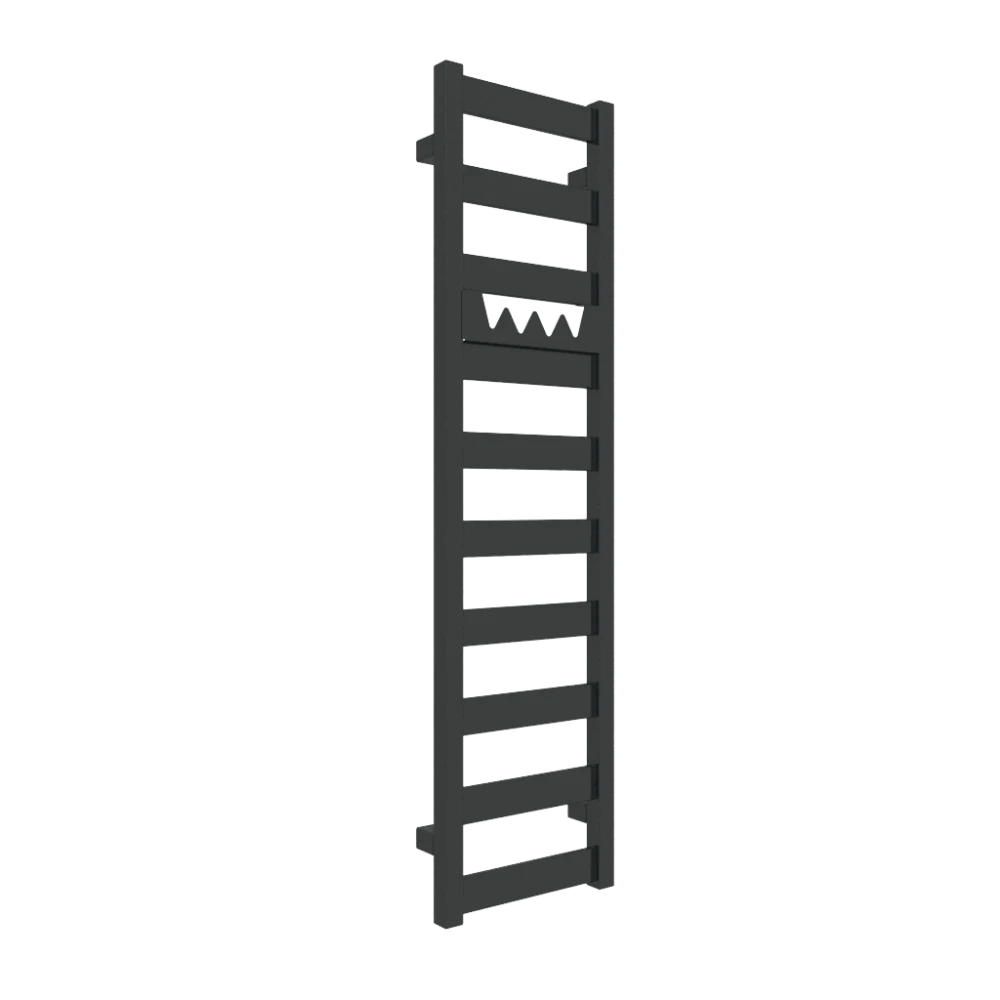 TERMA VIVO koupelnový radiátor 1150 × 300 mm, RAL 9005 mat, připojení SX (WGVOV115030-K9M5SX)