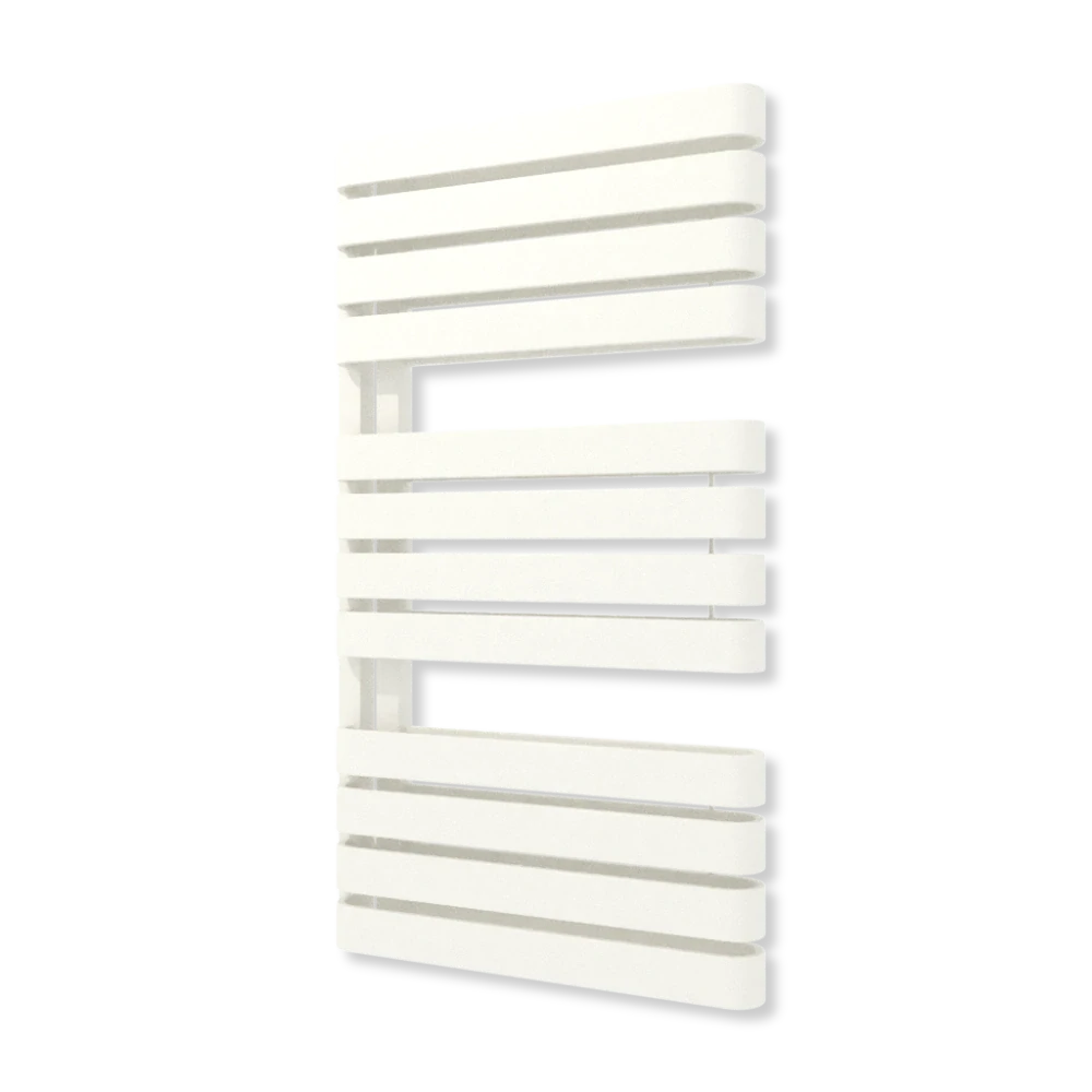 TERMA WARP S designový radiátor 915 × 500 mm, RAL 9016 MAT, připojení GD (WGWAS091050-KJ16GD)