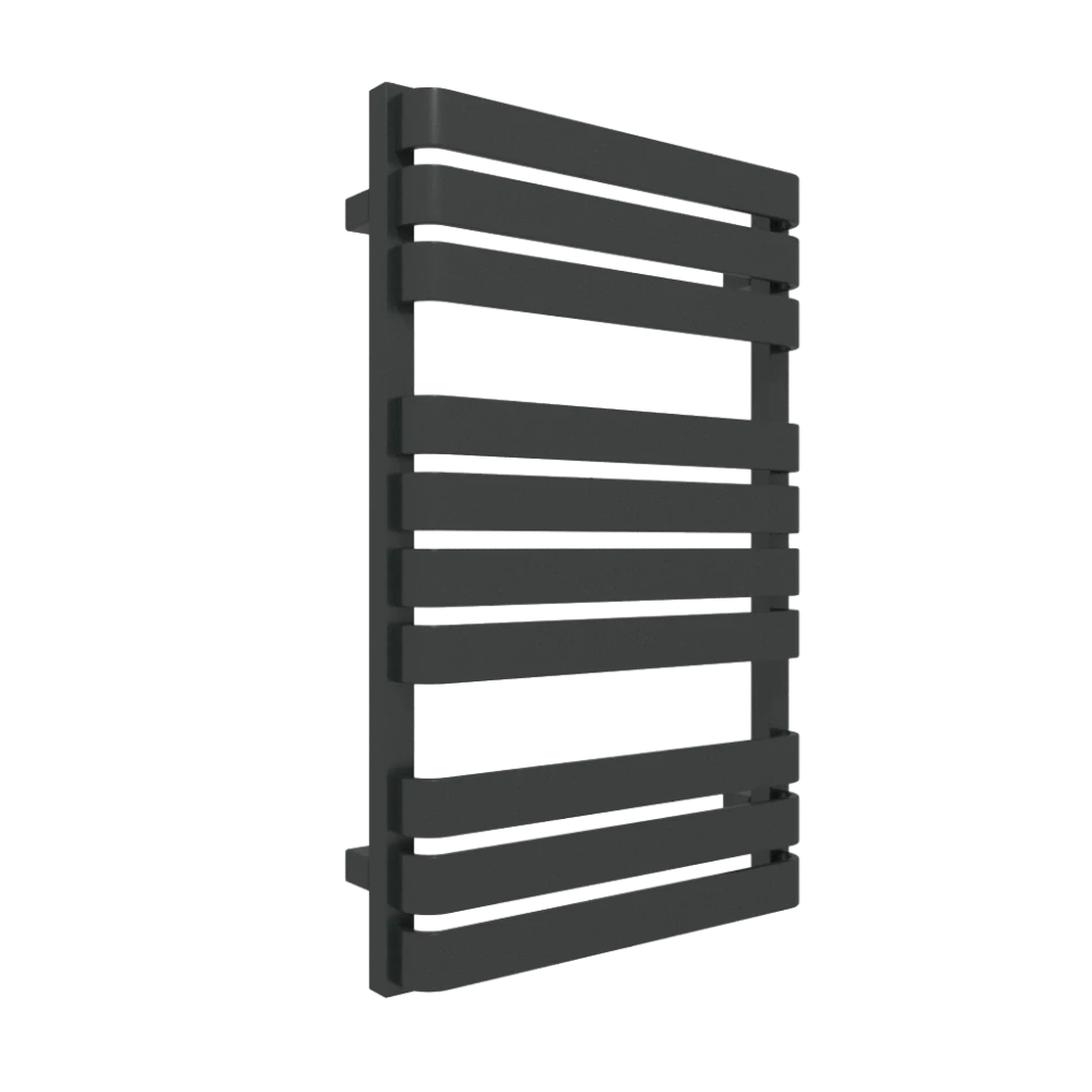 TERMA WARP T designový radiátor 785 × 500 mm, RAL 9005 mat, připojení SX (WGWAT078050-K9M5SX)