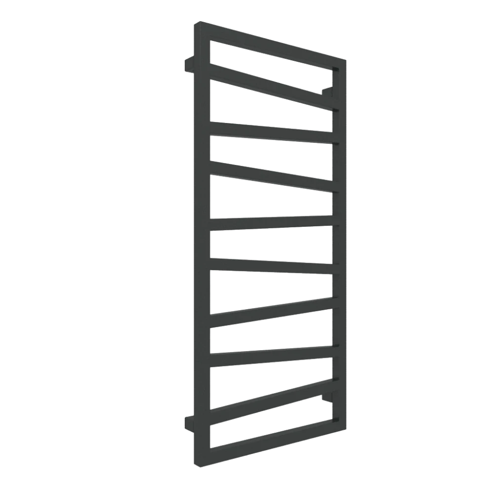 TERMA ZIGZAG designový radiátor 1070 × 500 mm, RAL 9005 mat, připojení ZS (WGZIG107050-K9M5ZS)