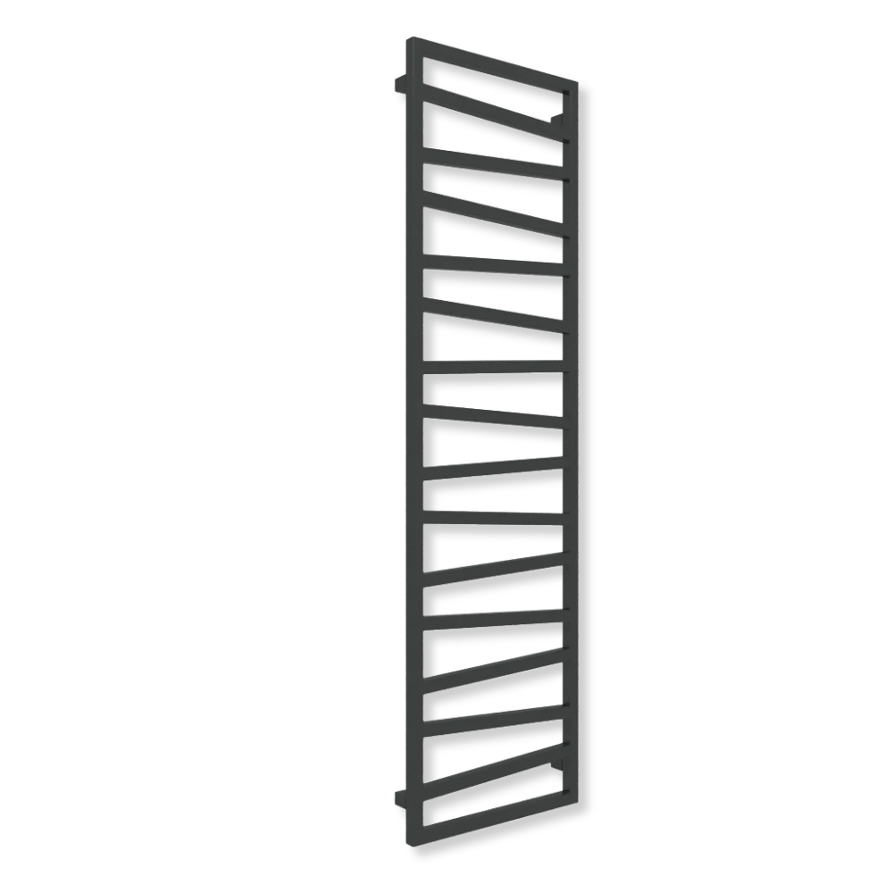 TERMA ZIGZAG designový radiátor 1780 × 500 mm, RAL 9005 mat, připojení Z1 (WGZIG178050-K9M5Z1)