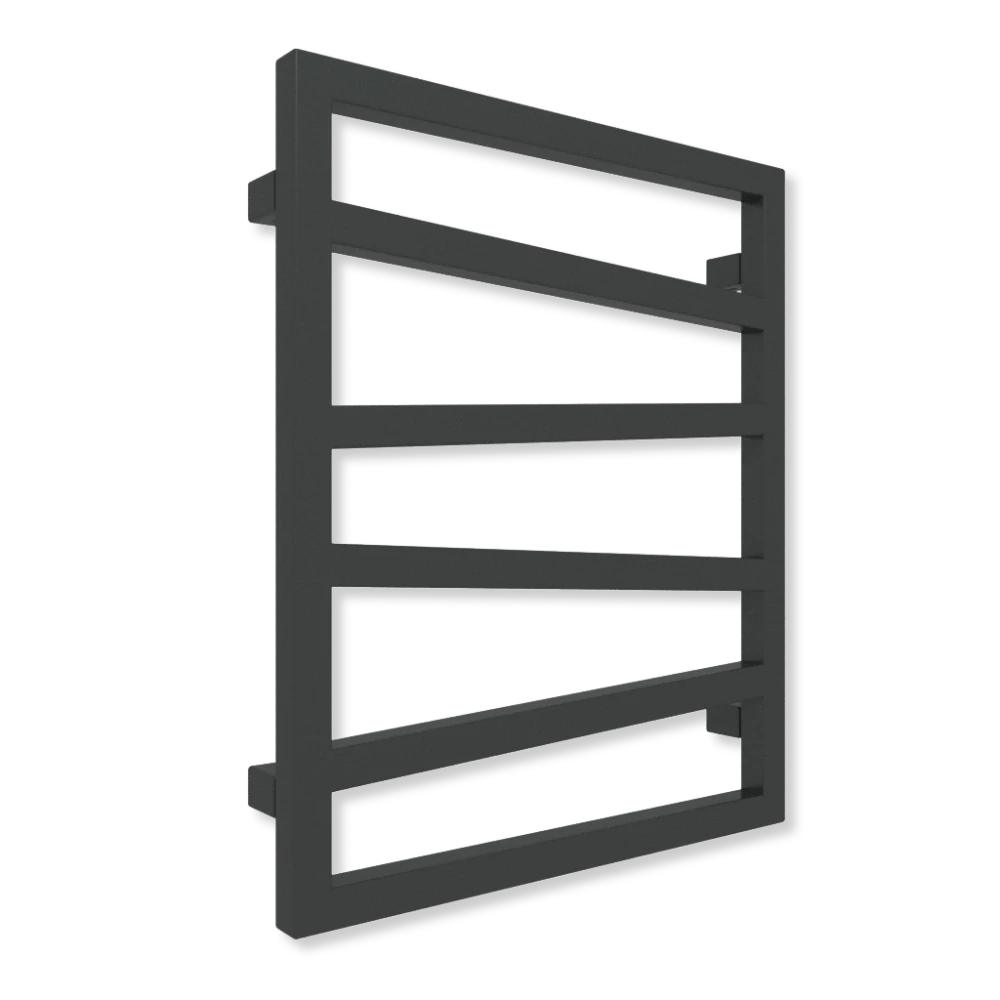 TERMA ZIGZAG designový radiátor 600 × 500 mm, RAL 9005 mat, připojení ZS (WGZIG060050-K9M5ZS)