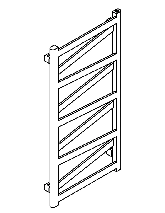 TERMA VIPERA designový radiátor 990 × 500 mm, RAL 8004, připojení Z8 (WGVPA099050-K804Z8)