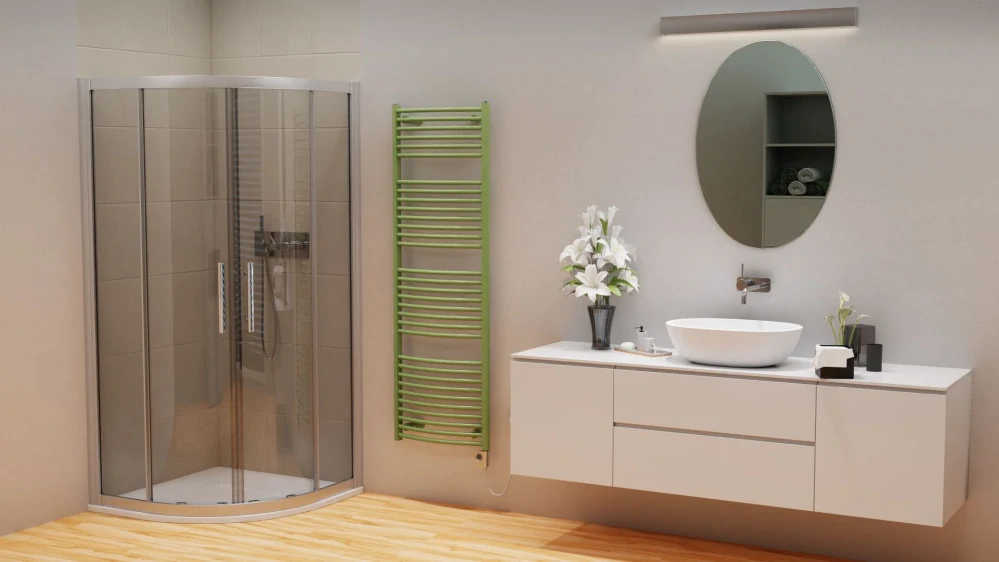 ISAN Melody Grenada Radius elektrický radiátor 1135 × 600 mm, 601 W, bílá RAL 9016, topná tyč Mini PW (DGRR11350600MK01)