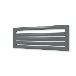 TERMA AERO HG designový radiátor 455 × 1200 mm, Graphite, připojení YL (WGARG045120-KGRPYL)
