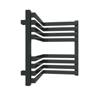 TERMA INCORNER designový radiátor 465 × 350 mm, RAL 9005 mat, připojení SX (WGQIN046035-K9M5SX)