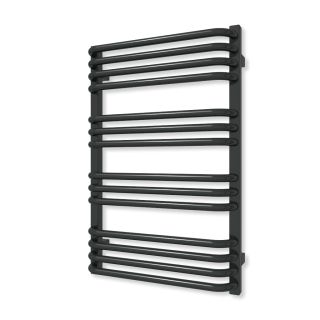 TERMA ALEX koupelnový radiátor 760 × 500 mm, RAL 9005 mat, připojení SX (WGALE076050-K9M5SX)