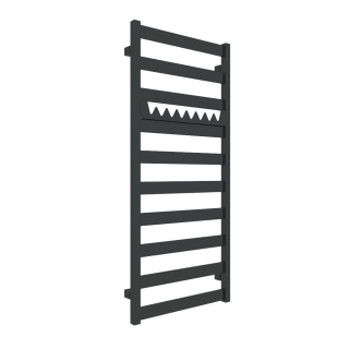 TERMA VIVO koupelnový radiátor 1150 × 500 mm, RAL 9005 mat, připojení Z8 (WGVOV115050-K9M5Z8)