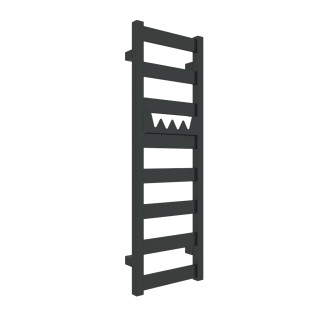 TERMA VIVO koupelnový radiátor 910 × 300 mm, RAL 9005 mat, připojení SX (WGVOV091030-K9M5SX)