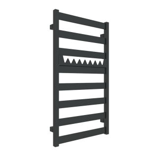 TERMA VIVO koupelnový radiátor 910 × 500 mm, RAL 9005 mat, připojení SX (WGVOV091050-K9M5SX)