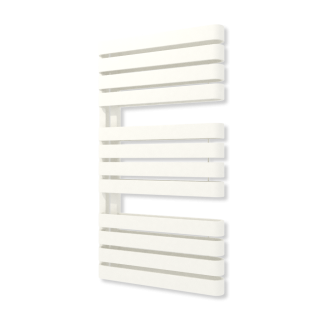 TERMA WARP S designový radiátor 915 × 500 mm, RAL 9016 MAT, připojení GD (WGWAS091050-KJ16GD)