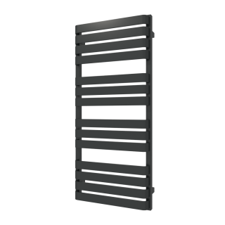 TERMA WARP T designový radiátor 1110 × 500 mm, RAL 9005 mat, připojení SX (WGWAT111050-K9M5SX)