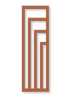 TERMA ANGUS V elektrický radiátor 1140 × 360mm, Bright Copper, topná tyč ONE na pravé straně (WLANG114036-KBCOE8OPXMX0)