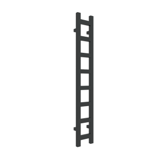 TERMA EASY designový radiátor 1280 × 200 mm, RAL 9005 mat, připojení SX (WGEAS128020-K9M5SX)