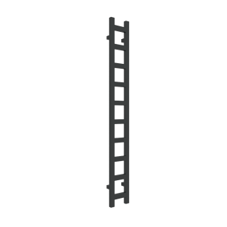 TERMA EASY designový radiátor 1600 × 200 mm, RAL 9005 mat, připojení SX (WGEAS160020-K9M5SX)