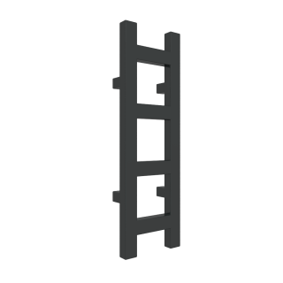 TERMA EASY designový radiátor 640 × 200 mm, RAL 9005 mat, připojení SX (WGEAS064020-K9M5SX)