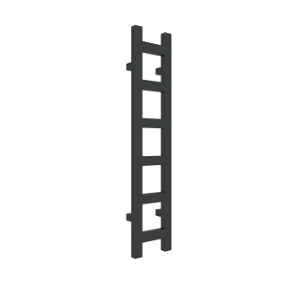 TERMA EASY designový radiátor 960 × 200 mm, RAL 9005 mat, připojení SX (WGEAS096020-K9M5SX)