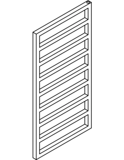 TERMA GRID designový radiátor 990 × 500 mm, RAL 9005 soft, připojení SX (WGGRD099050-KS95ZX)