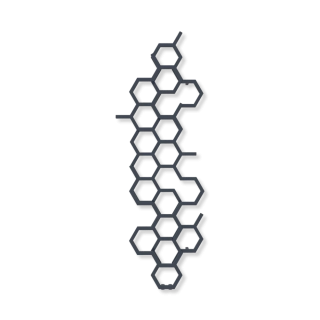 TERMA HEX designový radiátor 1700 × 573 mm, Metallic Black, připojení ZX (WGH2X170057-KMBCZXE)